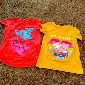 Blues Clues and Peppa Pig tees
